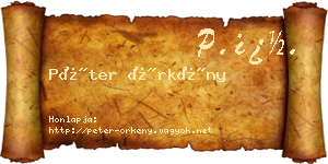 Péter Örkény névjegykártya